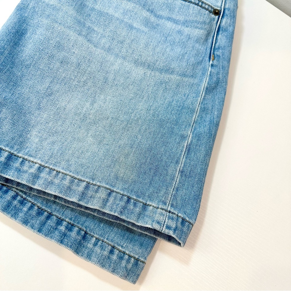 1. State Light Blue Denim Zip Front A Line Jean Skirt, 12 - Picture 9 of 12